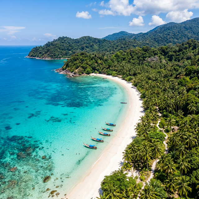 Tropical beach aerial view